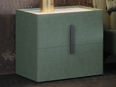 诺美帝斯 极简风格 全实木抽屉 扪皮 绿色 床头柜
