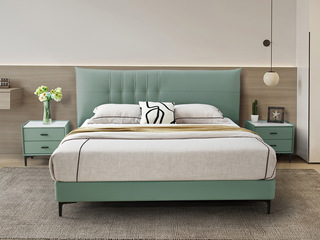  极简风格 科技布 舒适软靠背 卧室1.8*2.0米软床（搭配10公分松木钢架排骨架）