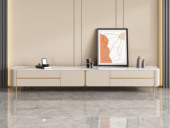 慕梵希 轻奢风格 亮光岩板+烤漆柜+实木抽屉 2.0米 电视柜