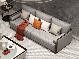  新中式 高端黑檀木 纳帕真皮 舒适软靠 双人位沙发(下单请参考实拍)
