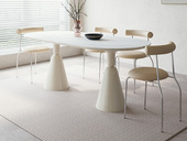 Milantti 米兰蒂 现代极简 亲肤皮革面料+填充柔软海绵+碳素钢银色支撑脚 餐椅