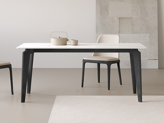  北欧风格 环保纳帕皮革 黑色白蜡木架 餐椅