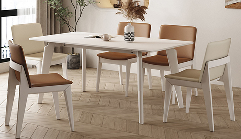 iLoven 意乐威 北欧风格 优质西皮座包 坚固白蜡木架 棕色餐椅