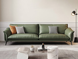 诺美帝斯 极简风格 亲肤透气 防刮耐磨 科技布 高密度Q弹海绵 进口俄罗斯松木框架 墨绿色 三人位沙发（整体沙发，下单前需确认电梯和楼梯尺寸）