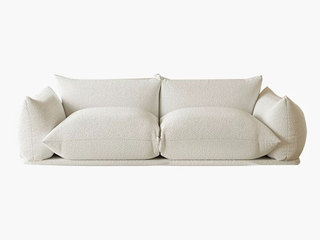  现代简约 面包沙发 极品泰迪绒+优质白鹅绒+45D高密度回弹海绵+松木框架 双人位沙发