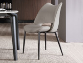 诺美帝斯 极简风格 超纤皮+五金架 米灰色 餐椅（单把价格 需双数购买 单数不发货）