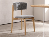 Milantti 米兰蒂 极简风格 布艺+白蜡木 深灰色 餐椅（单把价格 需双数购买 单数不发货）