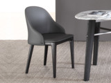 诺美帝斯 极简风格 超纤皮+白蜡木 灰色 餐椅（单把价格 需双数购买 单数不发货）