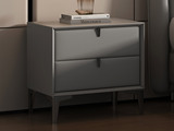 歌迪 现代简约 扪布+实木抽屉+碳铸钢 浅灰色 床头柜