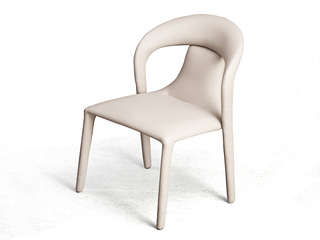  极简风格 皮艺+碳素钢脚架 米灰 餐椅 （单把价格 需双数购买 单数不发货）