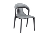 诺美帝斯 极简风格 皮艺+碳素钢脚架 深灰 餐椅 （单把价格 需双数购买 单数不发货）