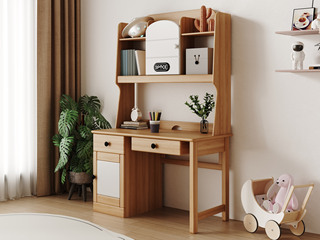  原木风格 环保健康 纯实木 书桌