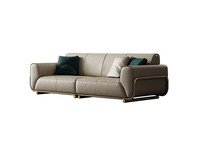 巴克洛 轻奢风格 仿真+实木+高密度海绵+不锈钢镀金 四人位沙发