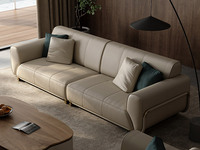 巴克洛 轻奢风格 仿真+实木+高密度海绵+不锈钢镀金 五人位沙发