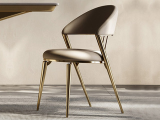  轻奢风格 优质皮艺+不锈钢电镀  餐椅 （单把价格 需双数购买 单数不发货）