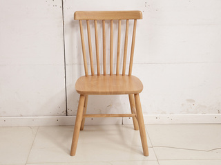  北欧风格 原木色 实木 餐椅 温莎椅