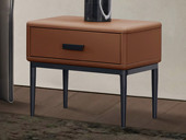 Milantti 米兰蒂 极简风格 优质PU皮+实木抽屉 时尚大气 单抽储物 床头柜
