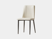 歌迪 极简风格 优质皮艺 高密度海绵 碳素钢架 米白色 餐椅（单把价格 需双数购买 单数不发货）