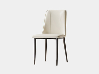  极简风格 优质皮艺 高密度海绵 碳素钢架 米白色 餐椅（单把价格 需双数购买 单数不发货）