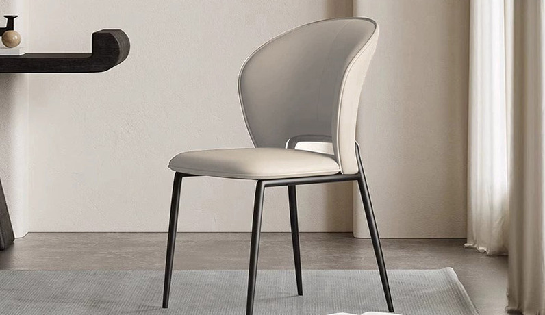 歌迪 极简风格 优质皮艺+碳素钢脚架 米色 餐椅（单把价格 需双数购买 单数不发货）