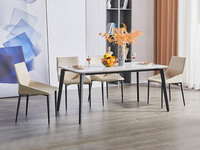 【现货】芝华仕 现代简约 雅享系列 6MM雪山云纱岩板 纹理流畅灵动 触感温润柔和 碳素钢脚架稳固承重经久耐用 圆润边角安全呵护 桌底宽敞不受限 餐桌（此产品有短途物流费）