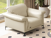 顾家家居 极简风格 大抱抱系列 温润触感进口头层黄牛皮 可拆卸蓬松羽毛靠包 环抱造型设计 加大坐深随心自在 慢回弹记忆棉座包 柔空白 单人位沙发（不含抱枕）（此产品有短途物流费）