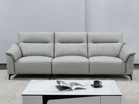 天禧派 顾家家居旗下轻时尚品牌 极简风格 全新升级防水防污猫抓皮 饱满立体手工拉线工艺 柔软高回弹海绵 俄罗斯落叶松实木框架 直排沙发 四人位沙发