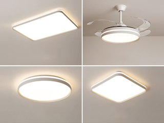 【包邮】 现代简约风格 铁艺+亚克力 客厅卧室系列 全屋套餐D2422-两室两厅-三色 哑白 吸顶灯（内蒙古，新疆，西藏，青海，甘肃、宁夏等地区不包邮 运费请咨询客服