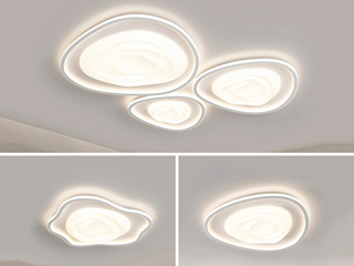 【包邮】 现代简约风格 铁艺+亚克力 客厅卧室系列 全屋套餐JD9198-两室一厅-三色无极天猫 白色 吸顶灯（内蒙古，新疆，西藏，青海，甘肃、宁夏等地区不包邮 运费请咨询客服