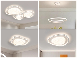 【包邮】 现代简约风格 铁艺+亚克力 客厅卧室系列 全屋套餐JD9198-两室两厅-三色无极天猫 白色 吸顶灯（内蒙古，新疆，西藏，青海，甘肃、宁夏等地区不包邮 运费请咨询客服