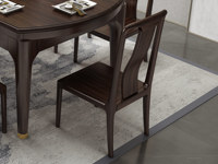 檀雅居 新中式 进口乌金木 曲线靠背舒适有型 乌金色 餐椅（单把价格 需双数购买 单数不发货）