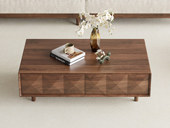 梵木悦语 中古风 进口红斑马 质感柔润纹理自然 设计感魔方块装饰柜面 大容量储物 茶几