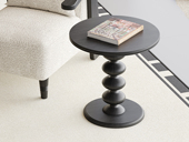 梵木悦语 中古风 珍珠小角几 进口红斑马 质感柔润纹理自然 优雅串珠立柱 角几