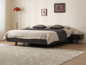 汉森庄园 英伦风 创意无床头设计 小空间无拘束 进口实木微雕锻打锤纹工艺 内收床腿视觉悬浮腾空 1.8*2.0米 实木床（搭配满铺燕尾油漆床板）