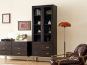 汉森庄园 英伦风 进口实木微雕工艺 设计感深浅光影变化 细腻透亮玻璃展示层 大容量多元化储物空间 书柜