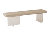 一方茶居 新中式 亚克力悬浮长凳 高透亚克力脚架+亲肤麻布座包 茶凳