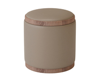 一方茶居 新中式 深胡桃木色底架 圆凳