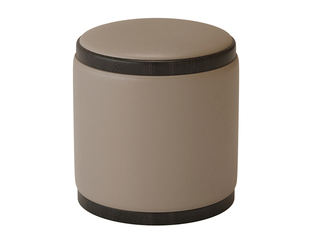  新中式 开放黑木色底架 圆凳