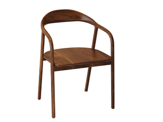  新中式 公元椅 进口南美胡桃木 浅胡桃 主人椅