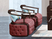 檀影轩 新中式 进口乌金木 纹理自然温润 细腻舒适仿真皮 匀称拉点工艺 厚实高密度海绵座包 黑檀色 休闲椅