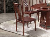 檀影轩 新中式 进口乌金木 纹理自然温润 透气弧形镂空靠背 贴合人体曲线 黑檀色 餐椅（单把价格 需双数购买 单数不发货）