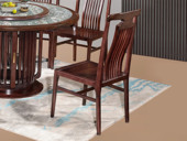 檀影轩 新中式 进口乌金木 纹理自然温润 透气弧形镂空靠背 贴合人体曲线 五金装饰点缀 黑檀色 餐椅（单把价格 需双数购买 单数不发货）