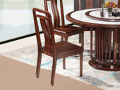 檀影轩 新中式 进口乌金木 纹理自然温润 T字型靠背竖线纹理 五金装饰点缀 黑檀色 餐椅（单把价格 需双数购买 单数不发货）