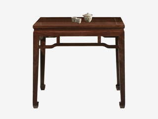  新中式 实木八仙桌 进口乌金木 纹理自然温润 素雅方正结构 稳固结实不摇晃实木腿 1.0米 餐桌