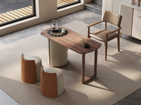 一方茶居 现代轻奢 茶凳 高回弹海绵 橙色 圆凳