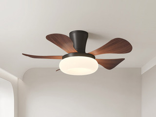 【包邮】 现代简约风格 铁材+ABS+PE滚塑 客厅卧室系列 ZYS3031胡桃-吸顶款-三色+遥控 胡桃 风扇灯(含光源 38W)（内蒙古，新疆，西藏，青海，甘肃、宁夏等地区不包邮 运费请咨询客服)