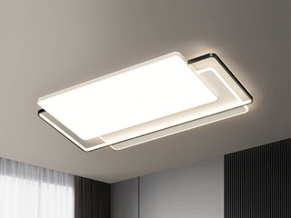 【包邮】 现代简约 铁+亚克力 客厅卧室系列 全屋套餐XY0268黑-两室一厅-三色变光 黑色 两室一厅(含光源 LED贴片)（内蒙古，新疆，西藏，青海，甘肃、宁夏等地区不包邮 运费请咨询客服）