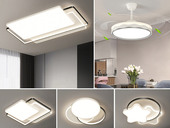 【包邮】格美灯饰 现代简约 铁+亚克力 客厅卧室系列 全屋套餐XY0268黑-三室两厅-三色变光 黑色 三室两厅(含光源 LED贴片)（内蒙古，新疆，西藏，青海，甘肃、宁夏等地区不包邮 运费请咨询客服）