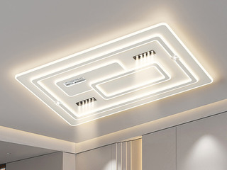 【包邮】 现代简约 铁+亚克力 客厅卧室系列 全屋套餐XY0263白-两室一厅-三色变光 白色 两室一厅(含光源 LED贴片)（内蒙古，新疆，西藏，青海，甘肃、宁夏等地区不包邮 运费请咨询客服）