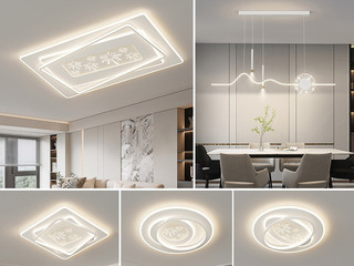 【包邮】 现代简约 铁+亚克力 客厅卧室系列 全屋套餐XY0117C白-三室两厅-三色变光 白色 三室两厅(含光源 LED贴片)（内蒙古，新疆，西藏，青海，甘肃、宁夏等地区不包邮 运费请咨询客服）